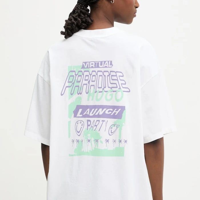 HUGO Blue тениска дамска от памук Oversized_Tee_B
