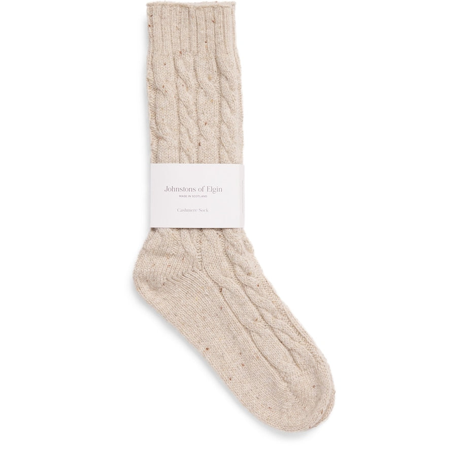 Cashmere-Blend Cable-Knit Socks