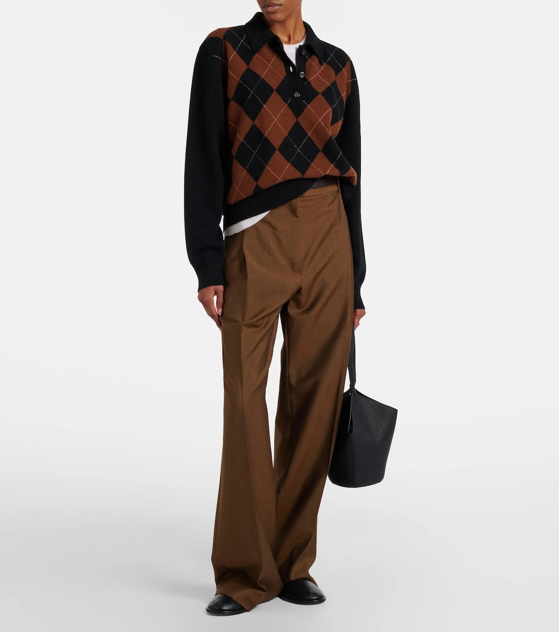 Róhe - Argyle wool polo sweater