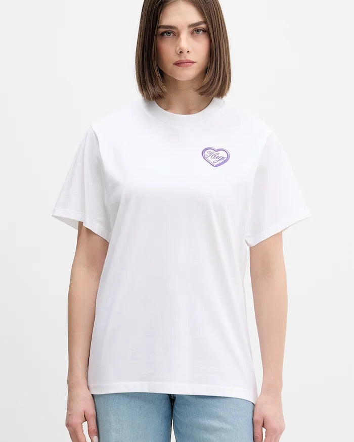 HUGO Blue kadın pamuklu tişört Vintage Tee_B_8