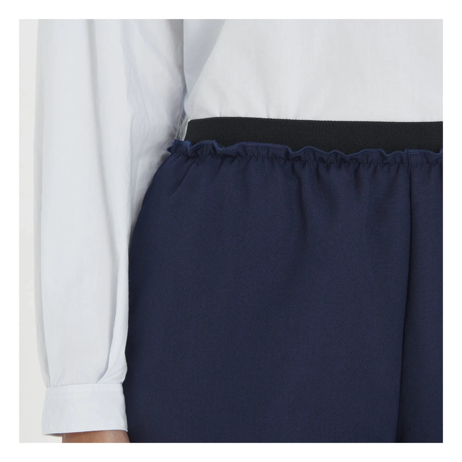 Pomandère - Elasticated Wool Pants | Navy blue