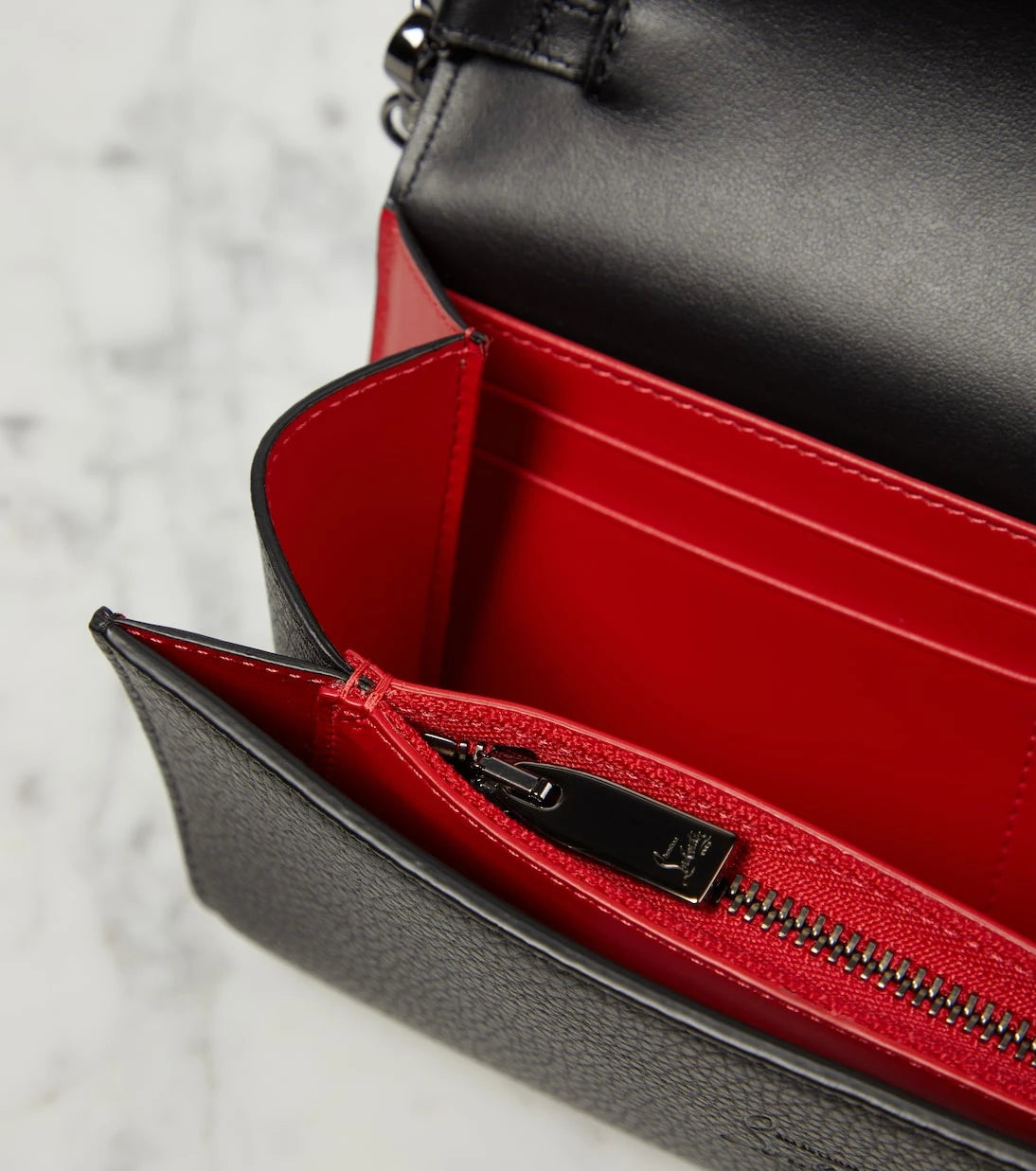 Christian Louboutin - Logo leather wallet on chain