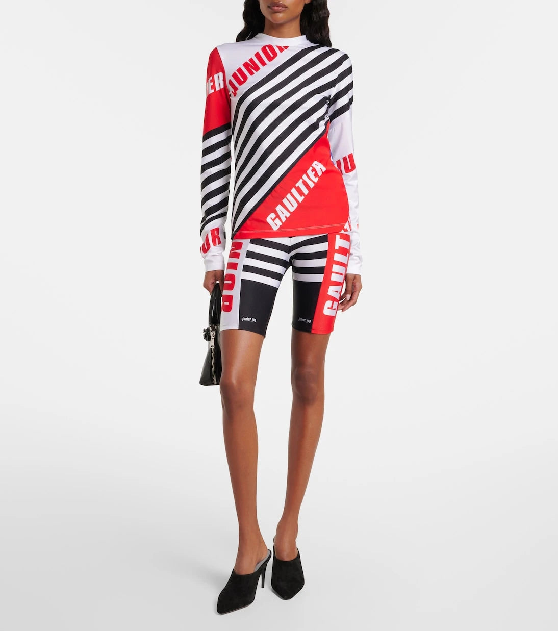 Jean Paul Gaultier - Logo striped jersey T-shirt