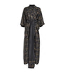 Daniel Hanson Black Silk Floral Kimono Dressing Gown