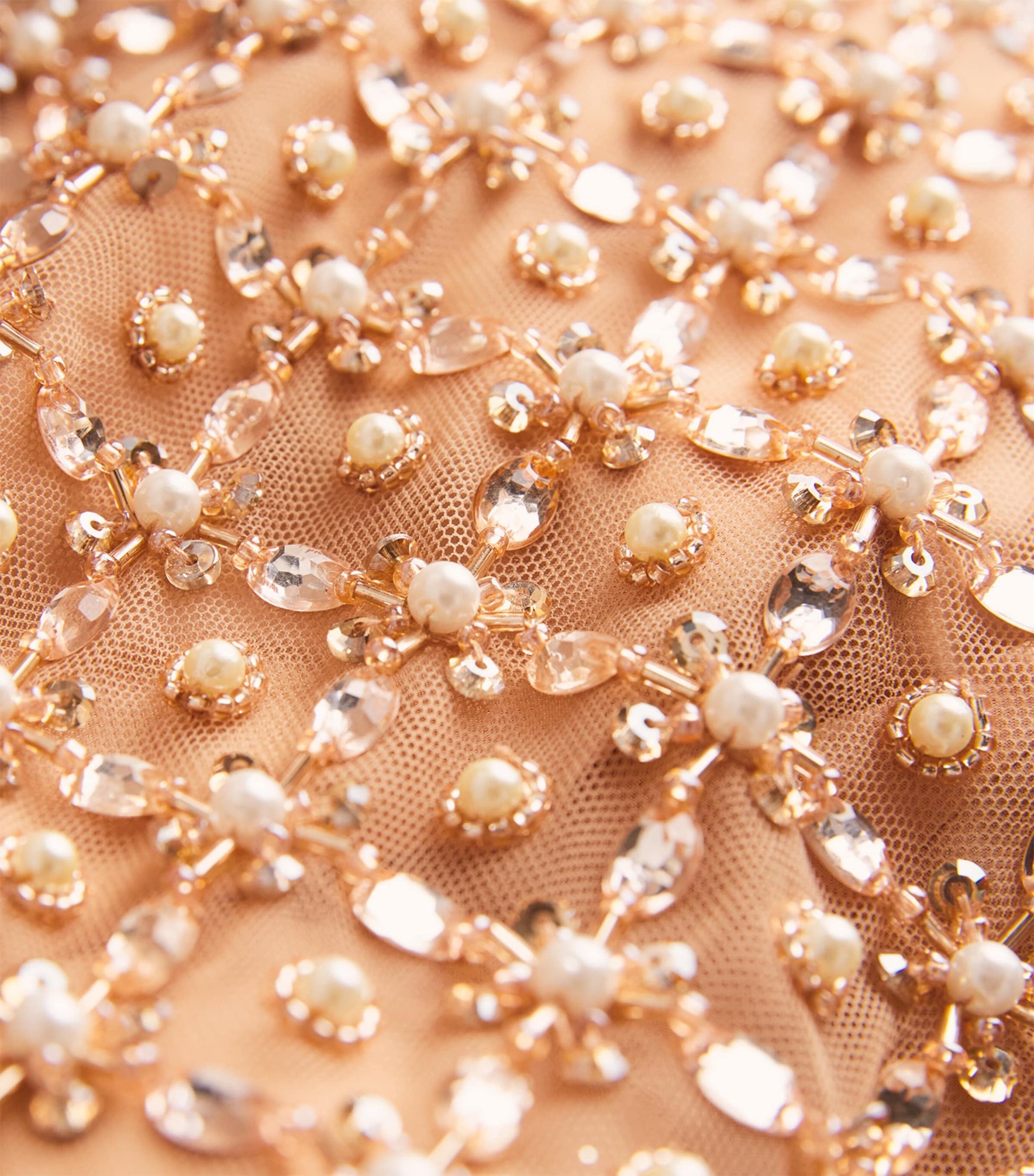 Pamella Roland Nude Embellished Gown with Cape