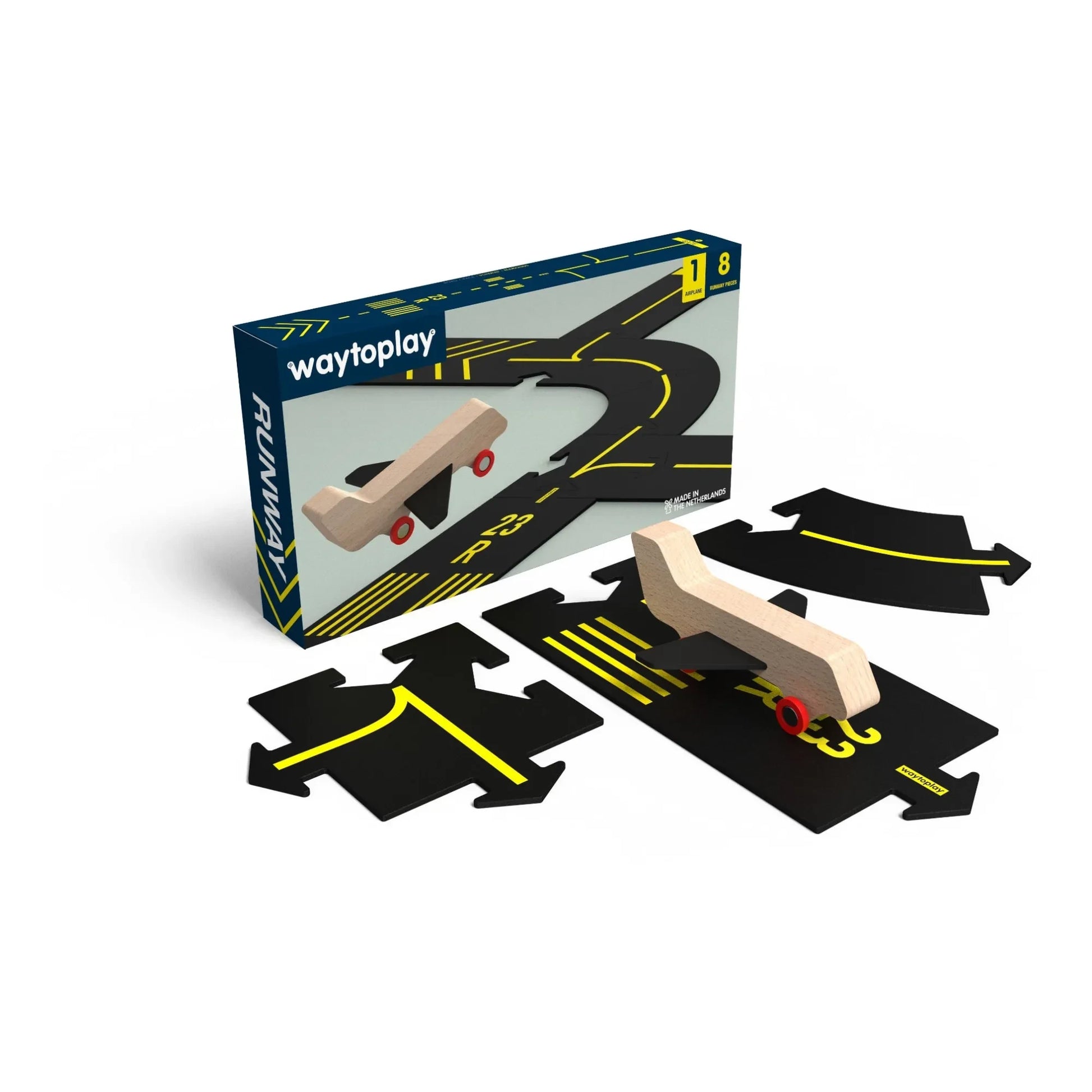 Waytoplay - Runway airport circuit with 1 plane - 8 pieces