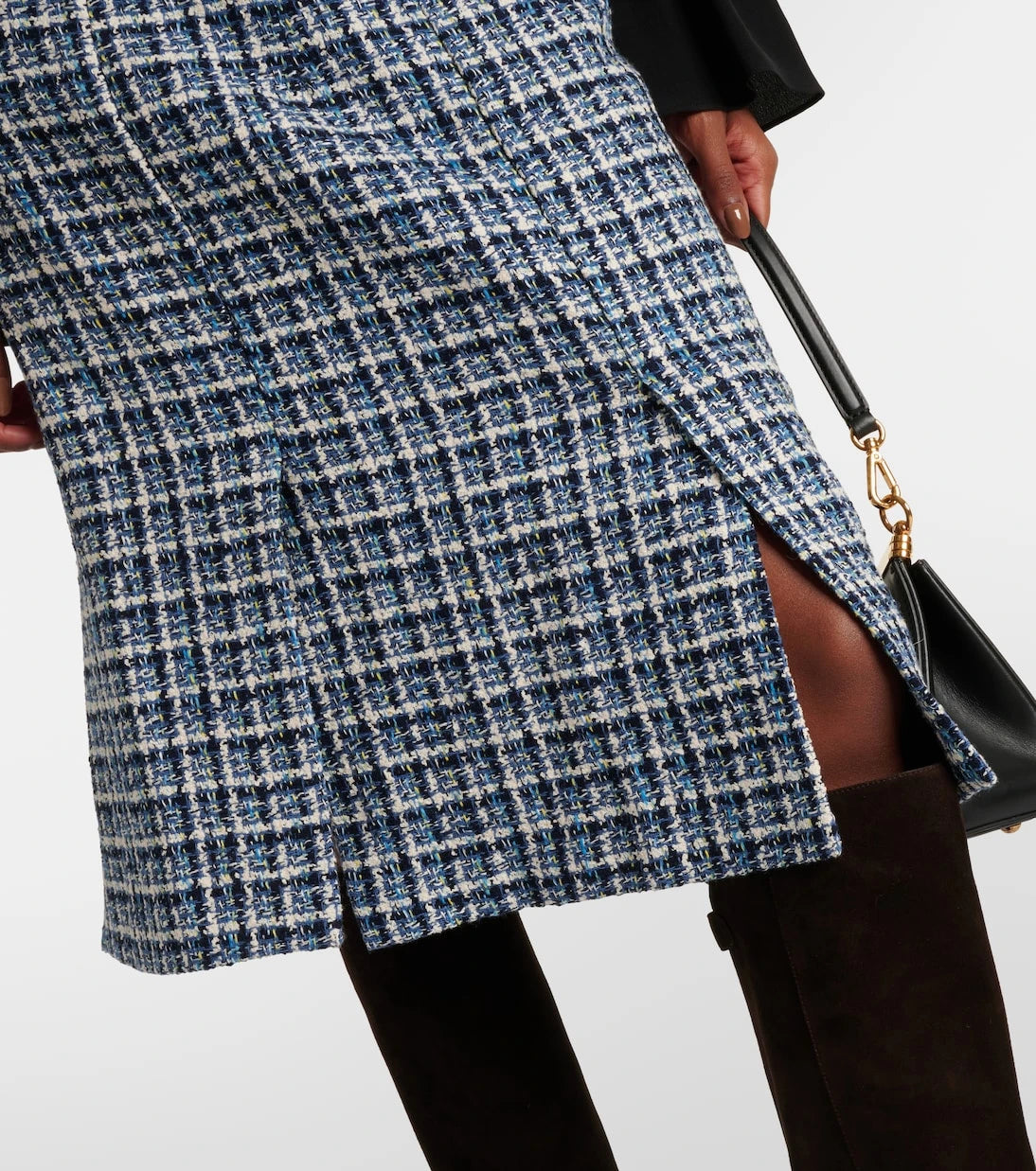 Etro - High-rise cotton-blend tweed midi skirt