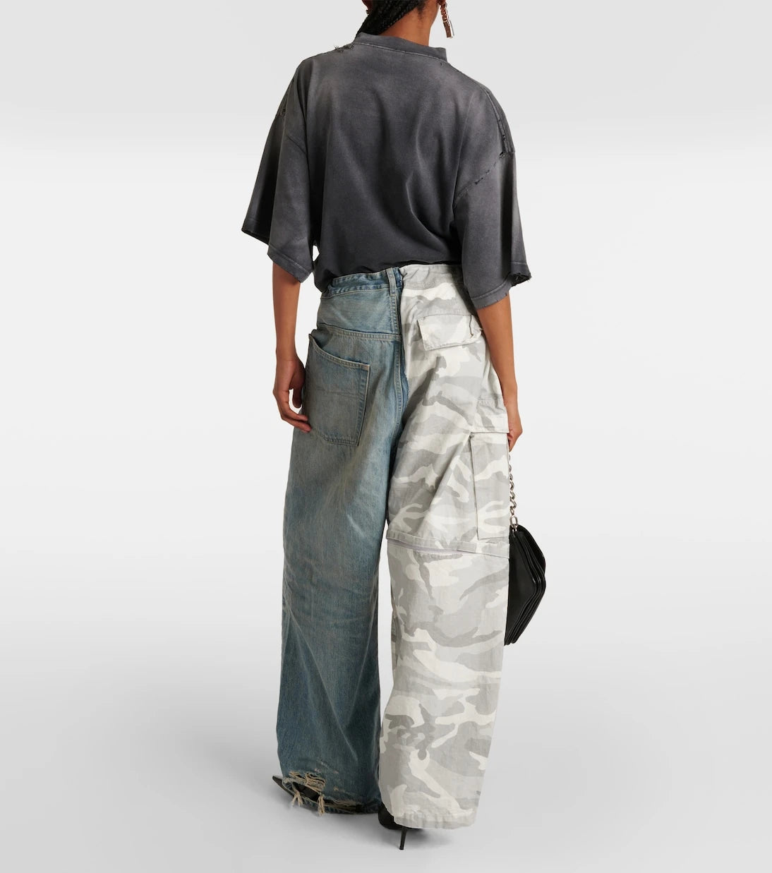Balenciaga - بنطلون كارجو من قطن الريبستوب والدنيم