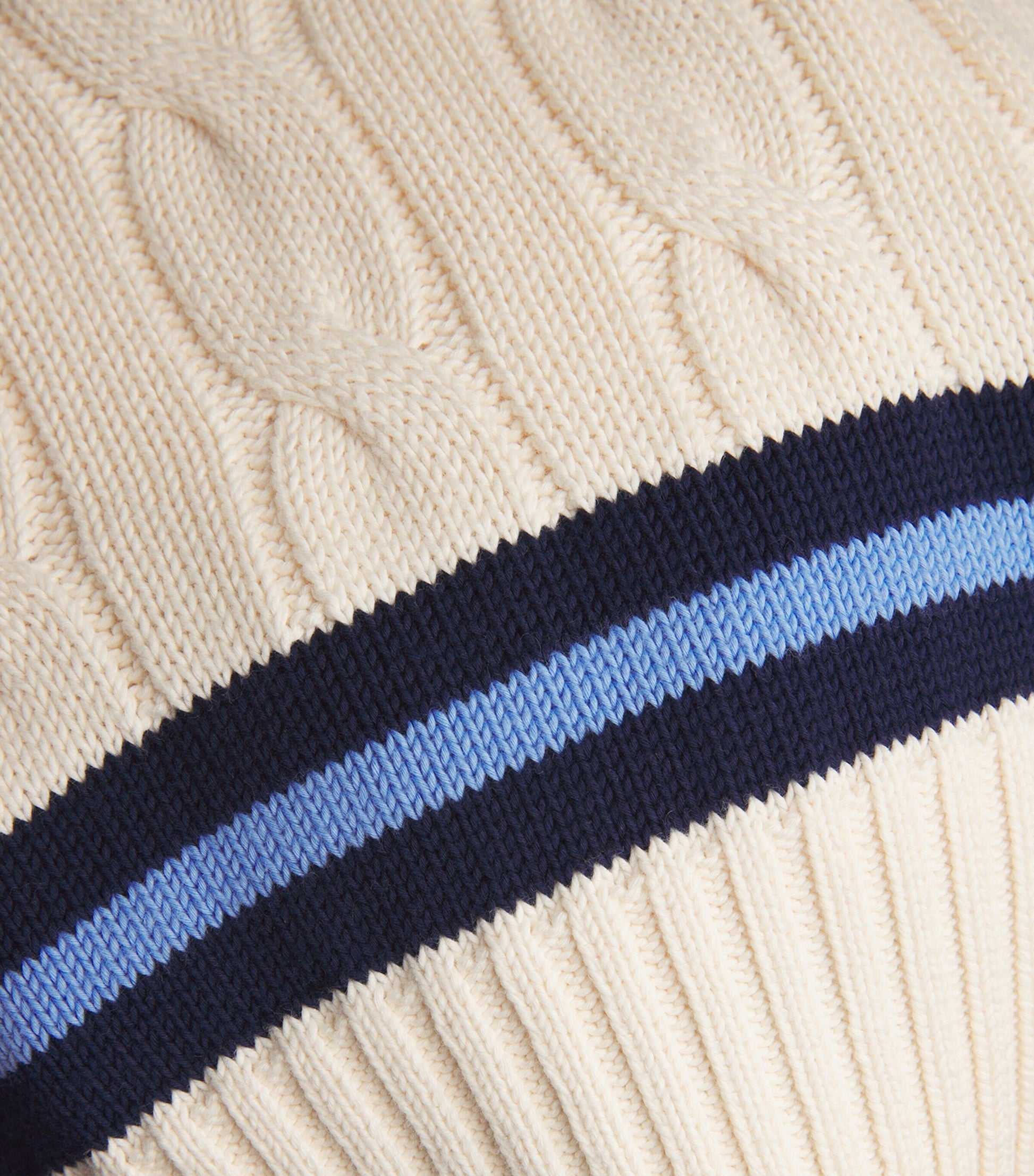 Polo Ralph Lauren Blue Cable-Knit Cricket Sweater