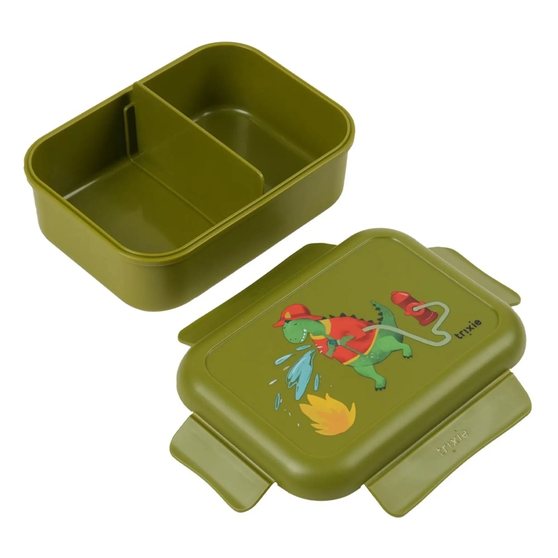 Trixie - Meal Box Clips Fireman Mr. Dino | Green