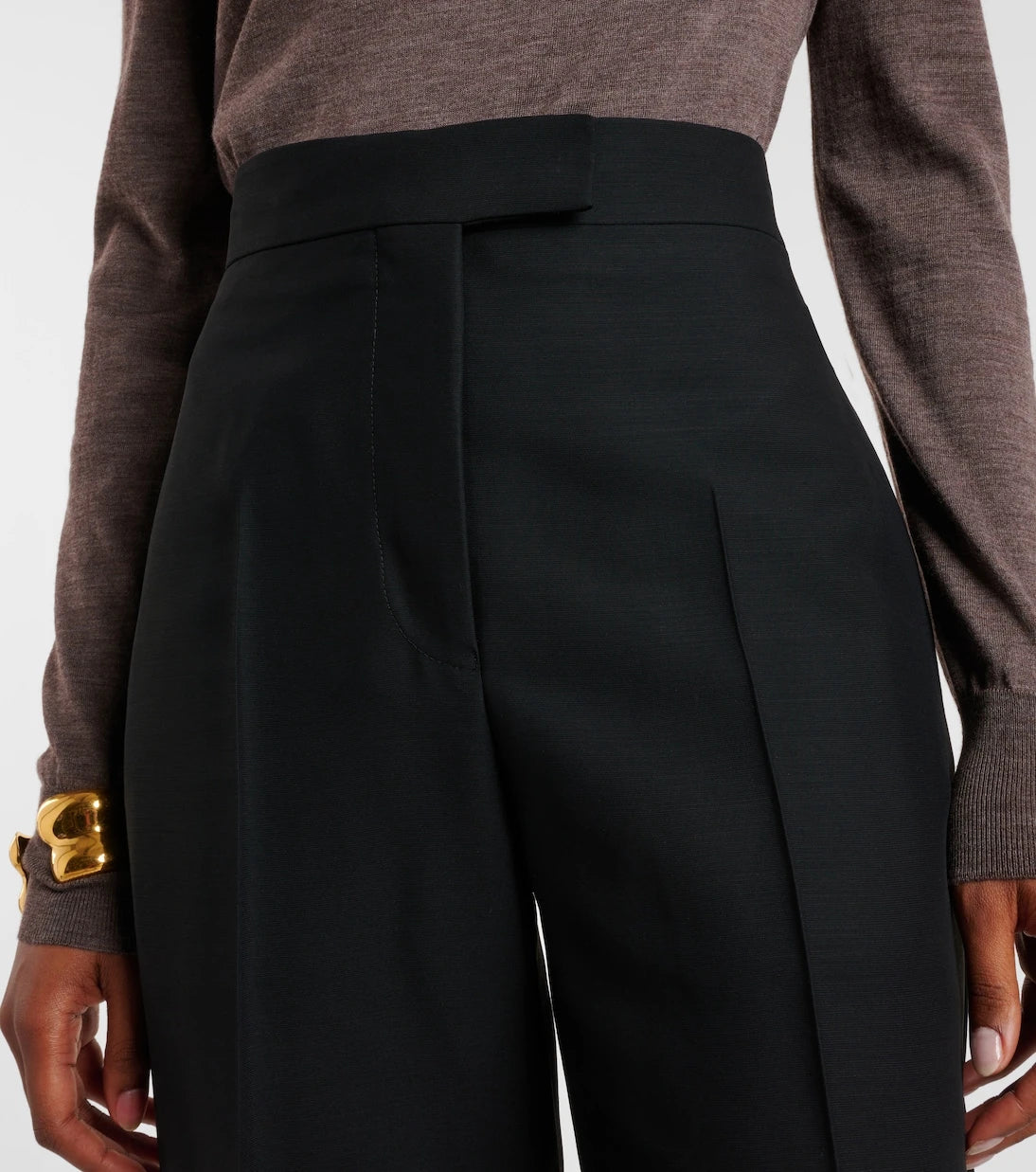 Ferragamo - High-rise faille straight pants
