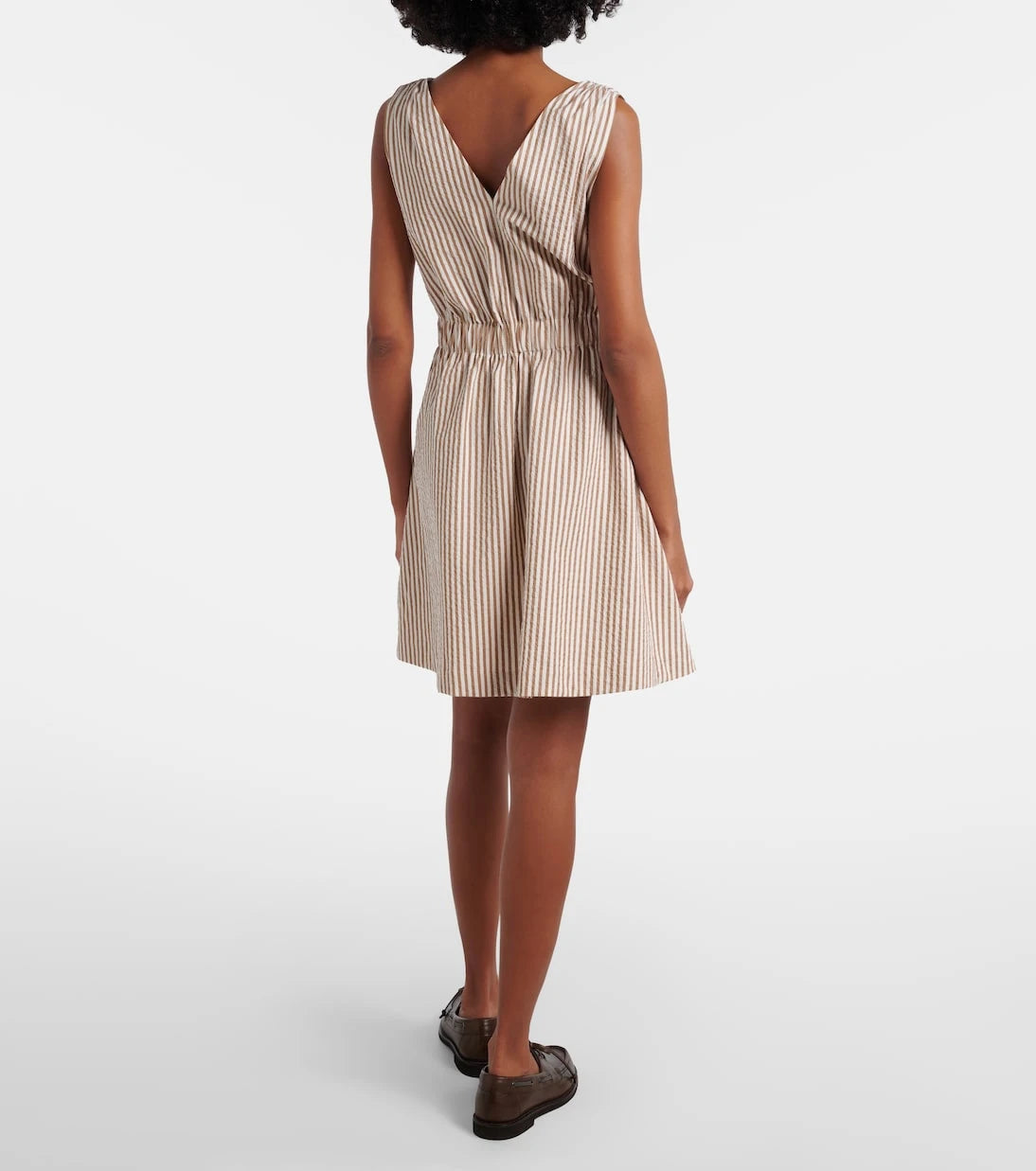 Brunello Cucinelli - Striped cotton-blend minidress