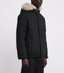 Yves Salomon Black Down Coyote Fur-Trim Waterproof Parka