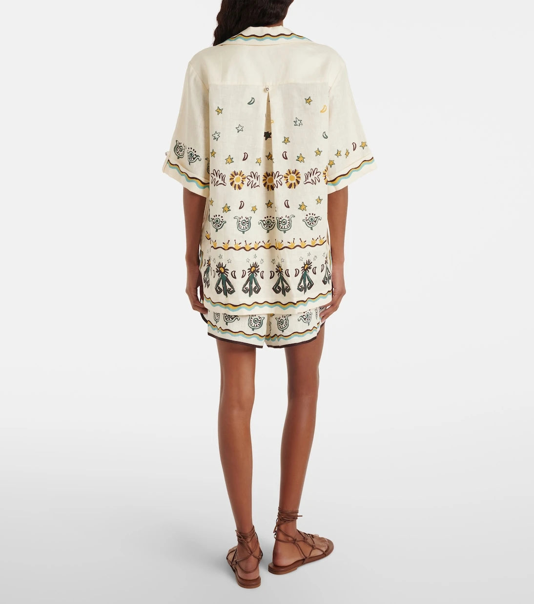 Alémais - Sun Dancer printed linen shorts