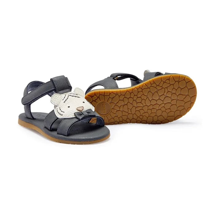 Donsje Çocuklar İçin Açık Topuklu Deri Dhalo Sandals Festive White Tiger