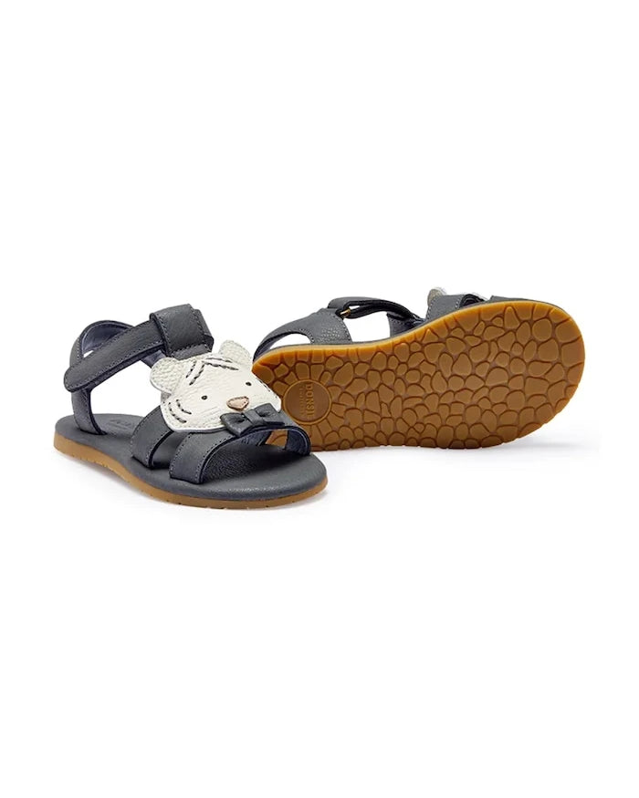 Donsje Çocuklar İçin Açık Topuklu Deri Dhalo Sandals Festive White Tiger