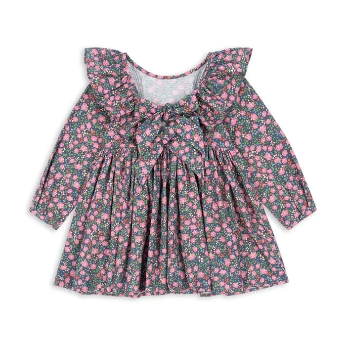 Konges Sløjd CIANNA LS BOW DRESS GOTS Çocuk Pamuk Elbise