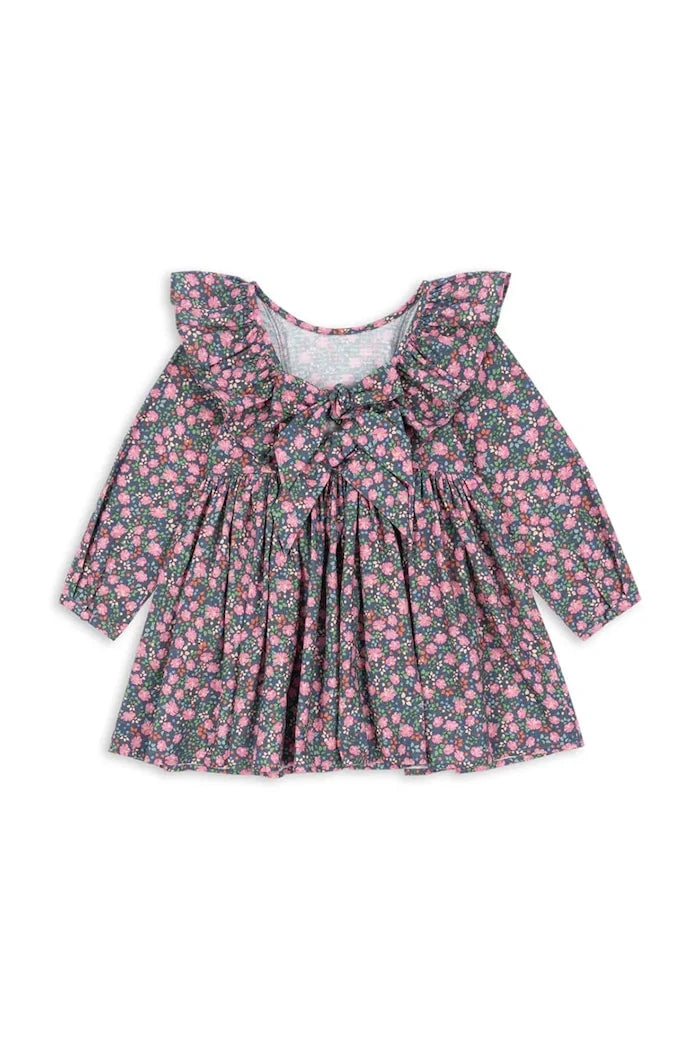 Konges Sløjd CIANNA LS BOW DRESS GOTS Çocuk Pamuk Elbise