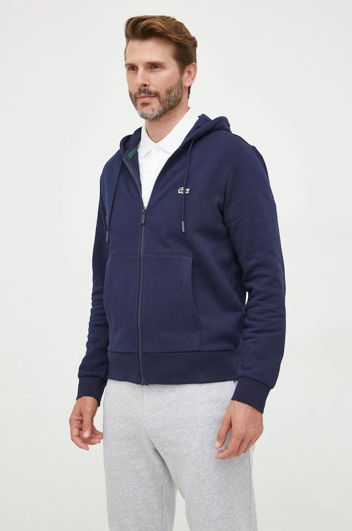 Pamuklu kapüşonlu erkek Lacoste sweatshirt