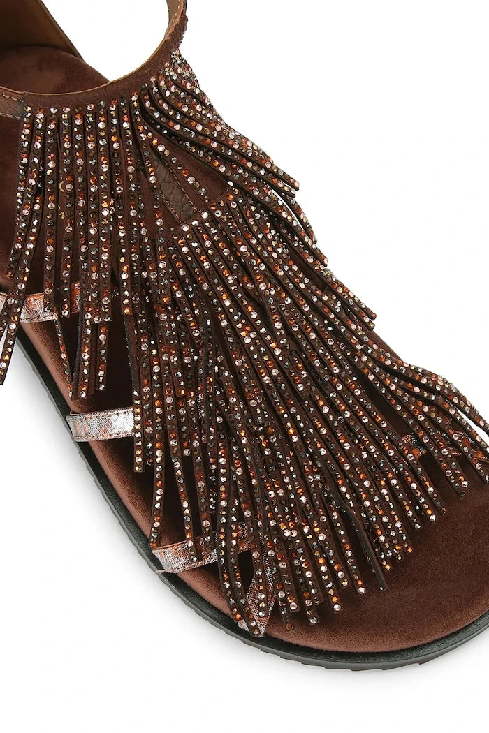 Kurt Geiger London Kadın Fringe Flat Sandal