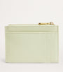Green Leather Zip-Up Card Holder