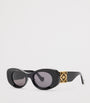 Black Bevelled Oval Sunglasses