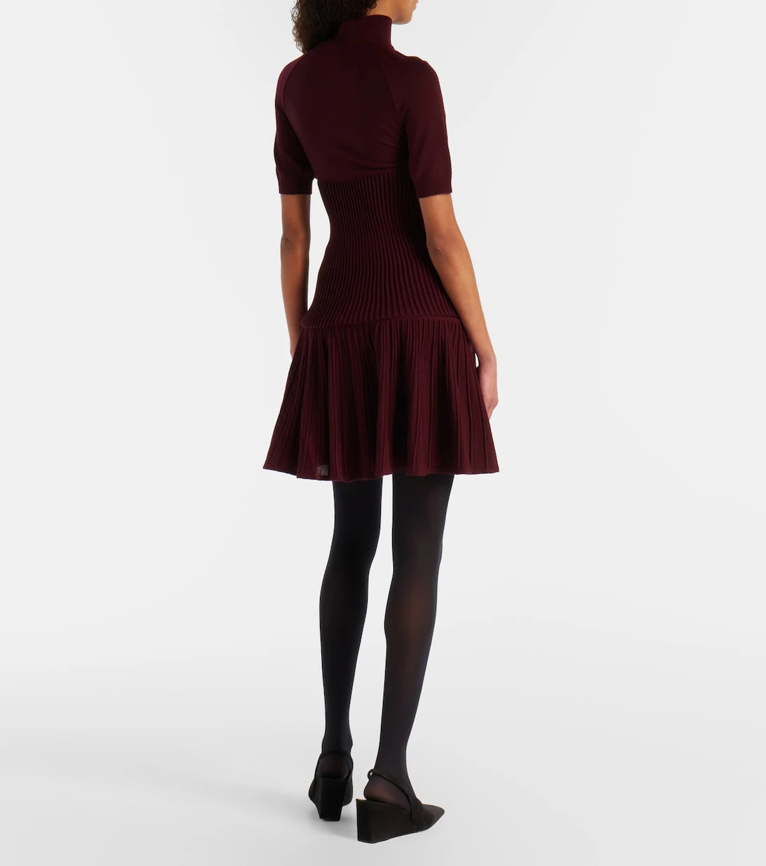 Alaïa - Ribbed-knit wool-blend miniskirt