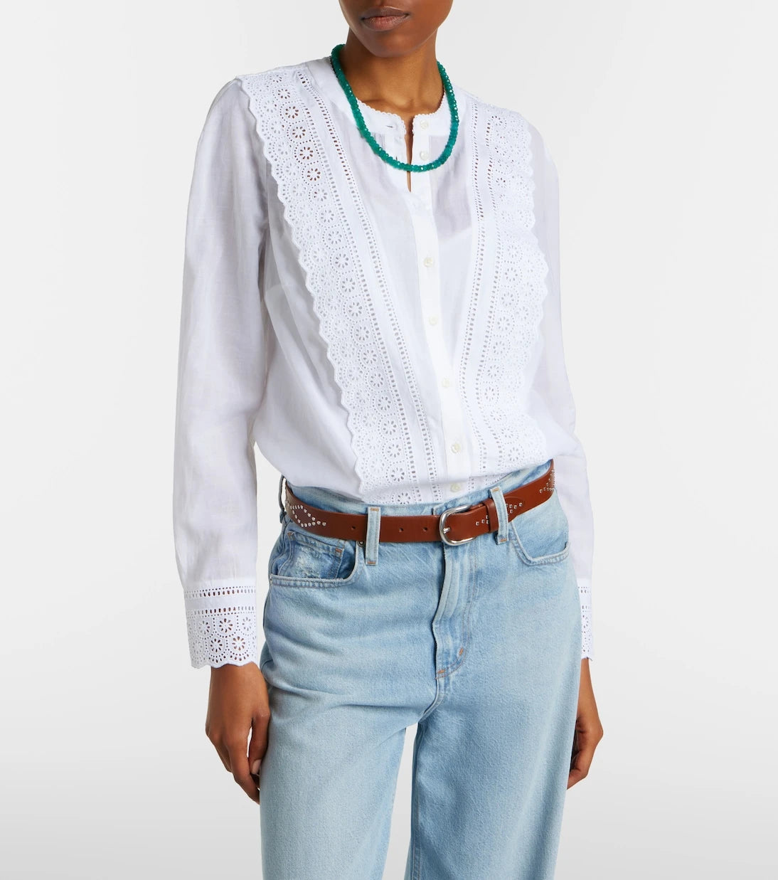 Veronica Beard - Clermont broderie anglaise cotton-blend shirt