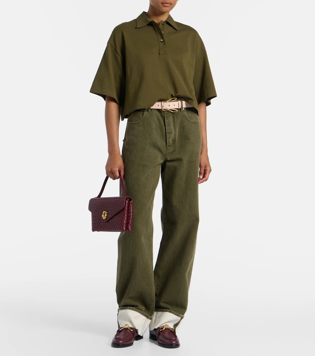 Bottega Veneta - Cropped cotton polo shirt