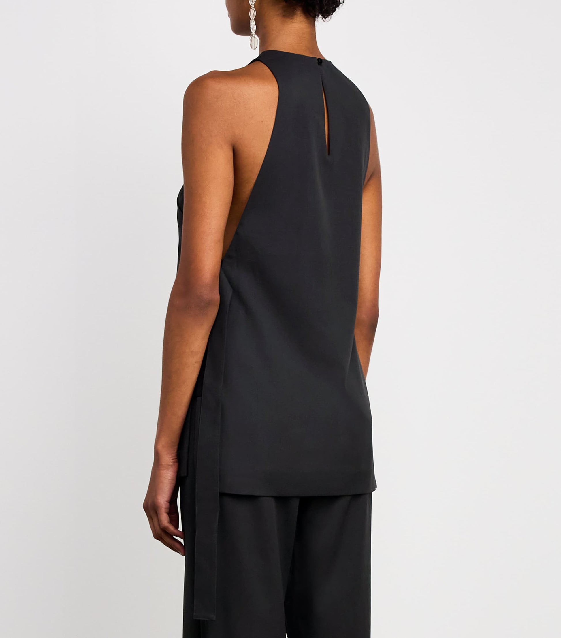 St. Agni Black Stretch-Wool Sleeveless Top