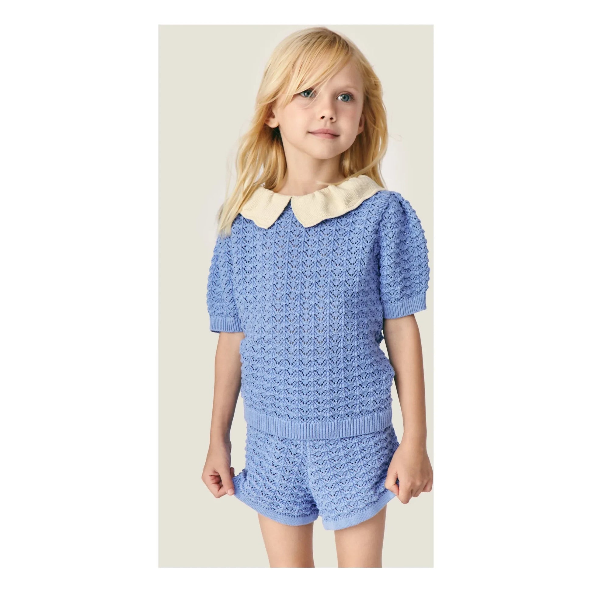 Mipounet - Cherry Crochet Short | Blue