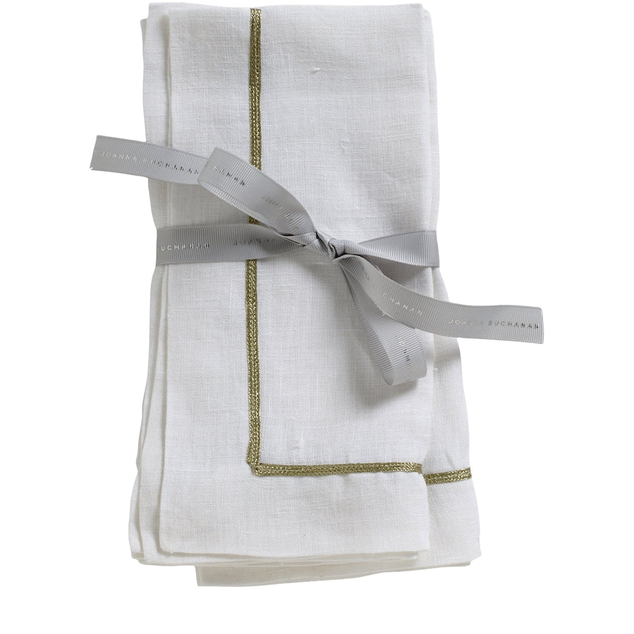 Joanna Buchanan Set of 2 Linen Embroidered Napkins