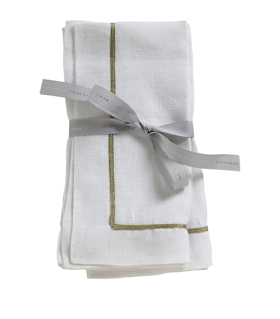 Joanna Buchanan Set of 2 Linen Embroidered Napkins