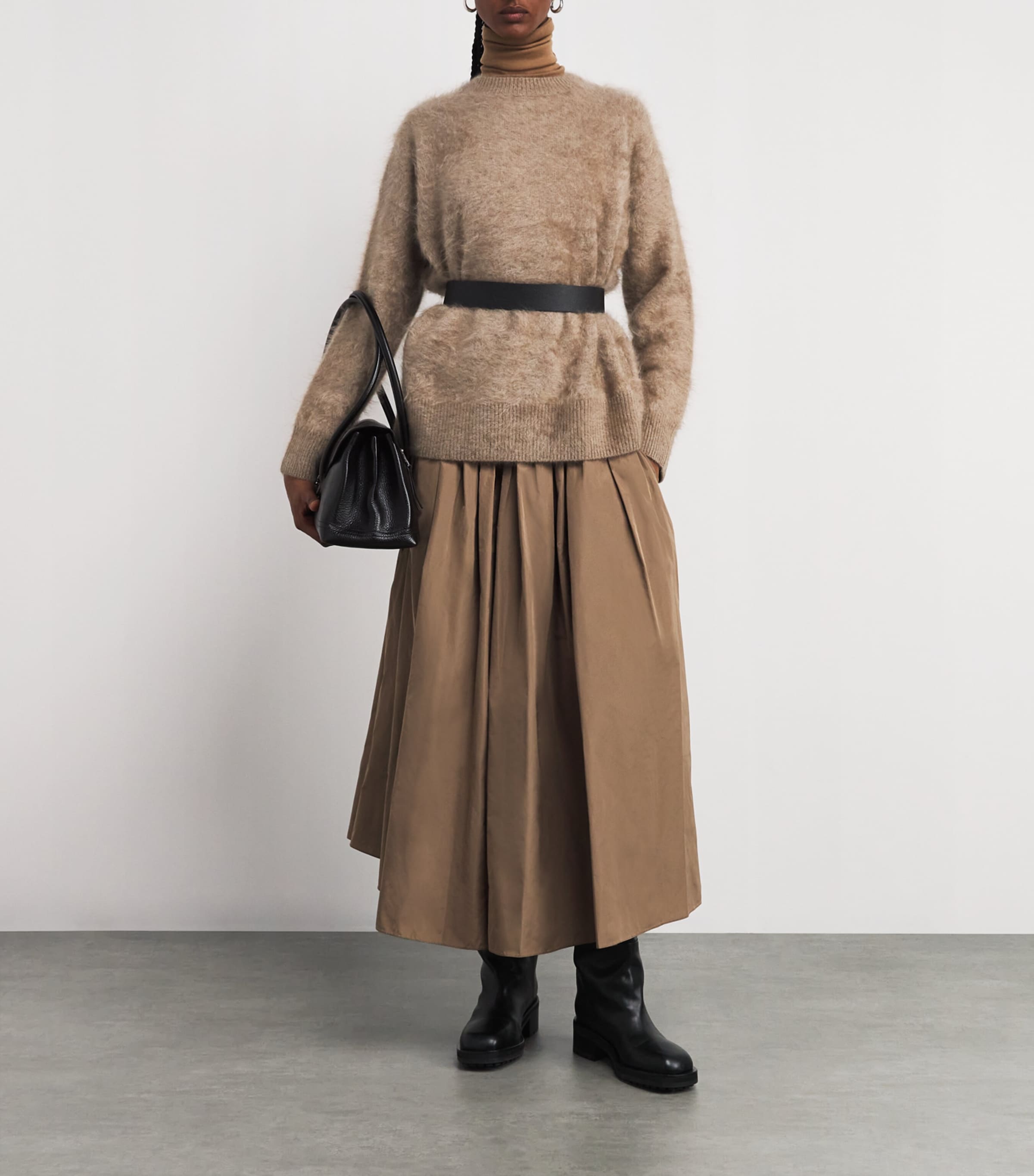 Beige Cashmere Brushed Sweater