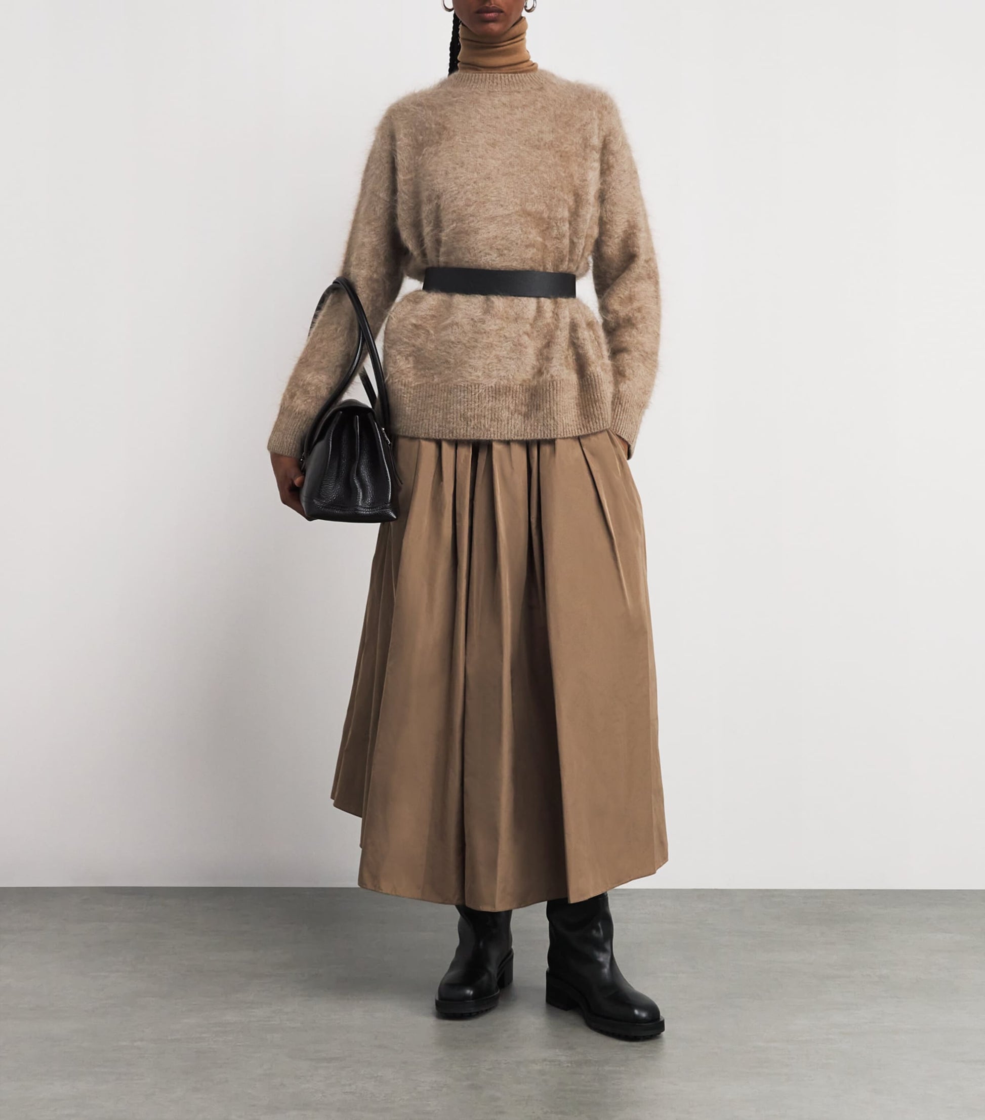 Beige Cashmere Brushed Sweater