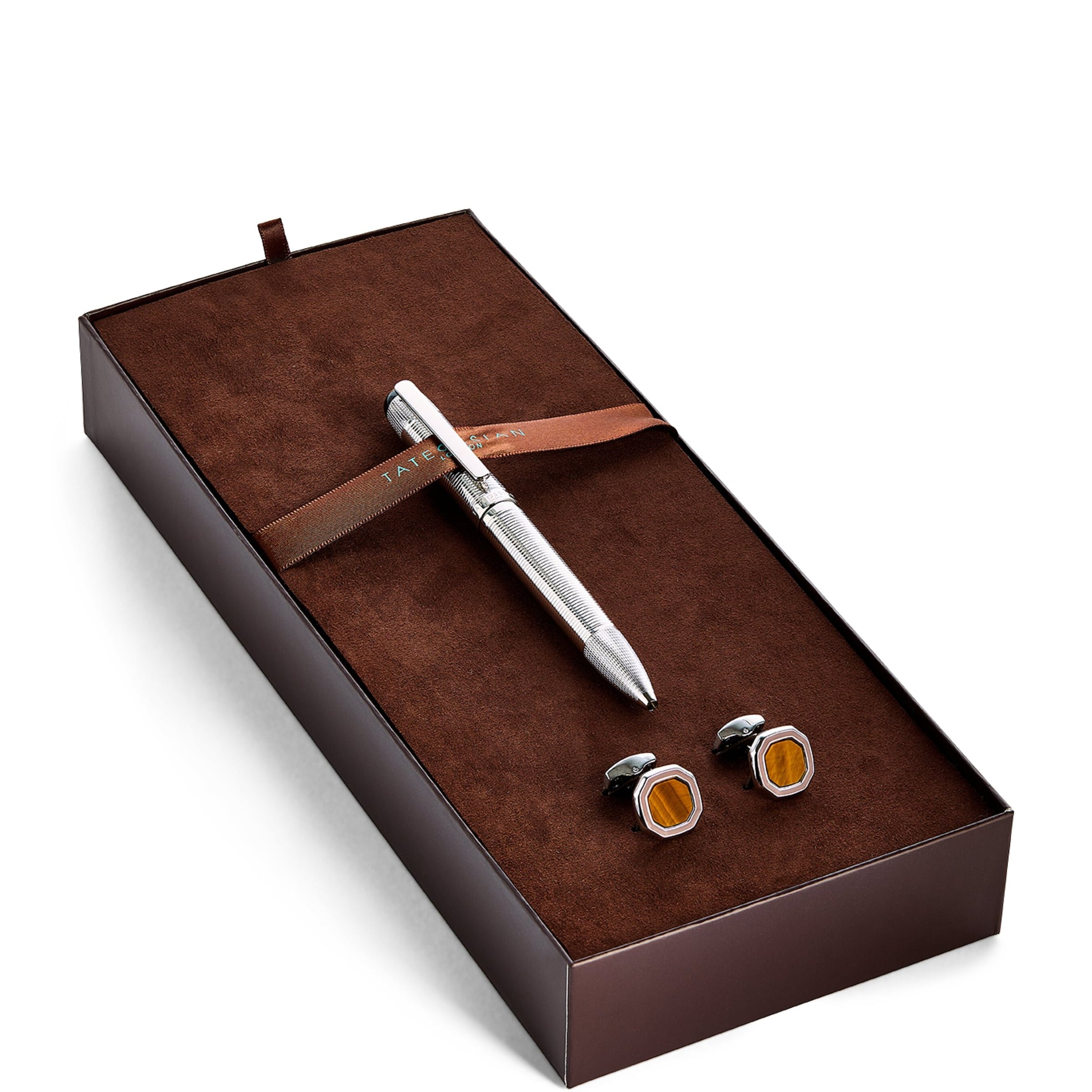 Palladium-Plated Pen and Cufflinks Set
