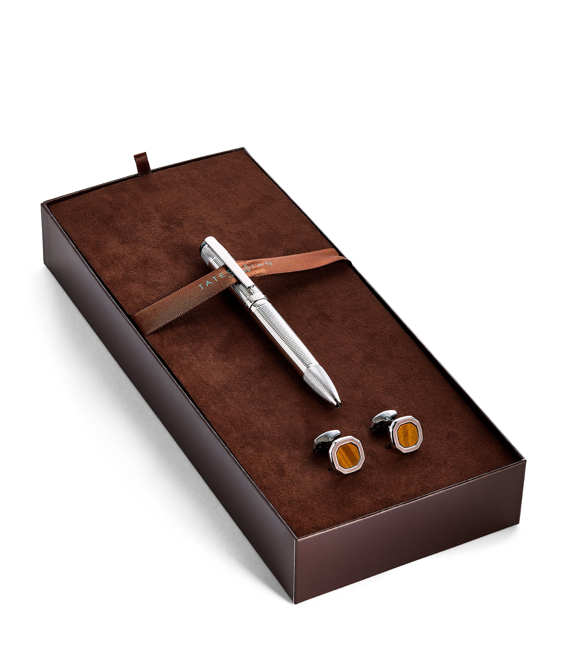 Palladium-Plated Pen and Cufflinks Set