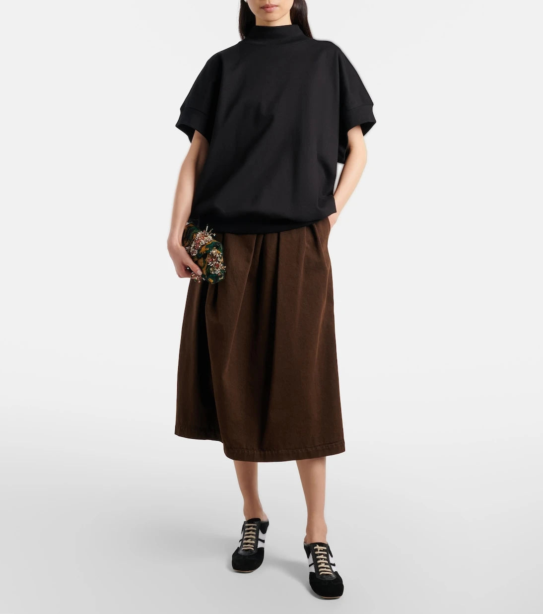 Dries Van Noten - 65 leather-trimmed suede mules
