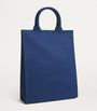 Navy Medium Cotton Logo Tote Bag