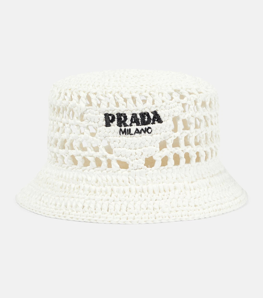 Prada - Raffia-effect bucket hat