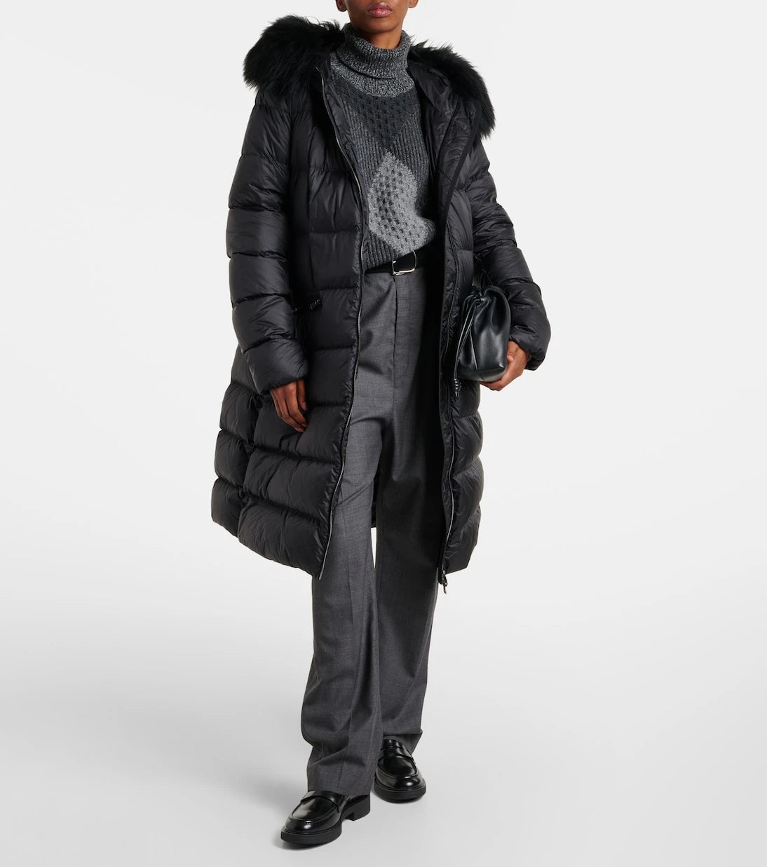 Moncler - Boedic shearling-trimmed down jacket