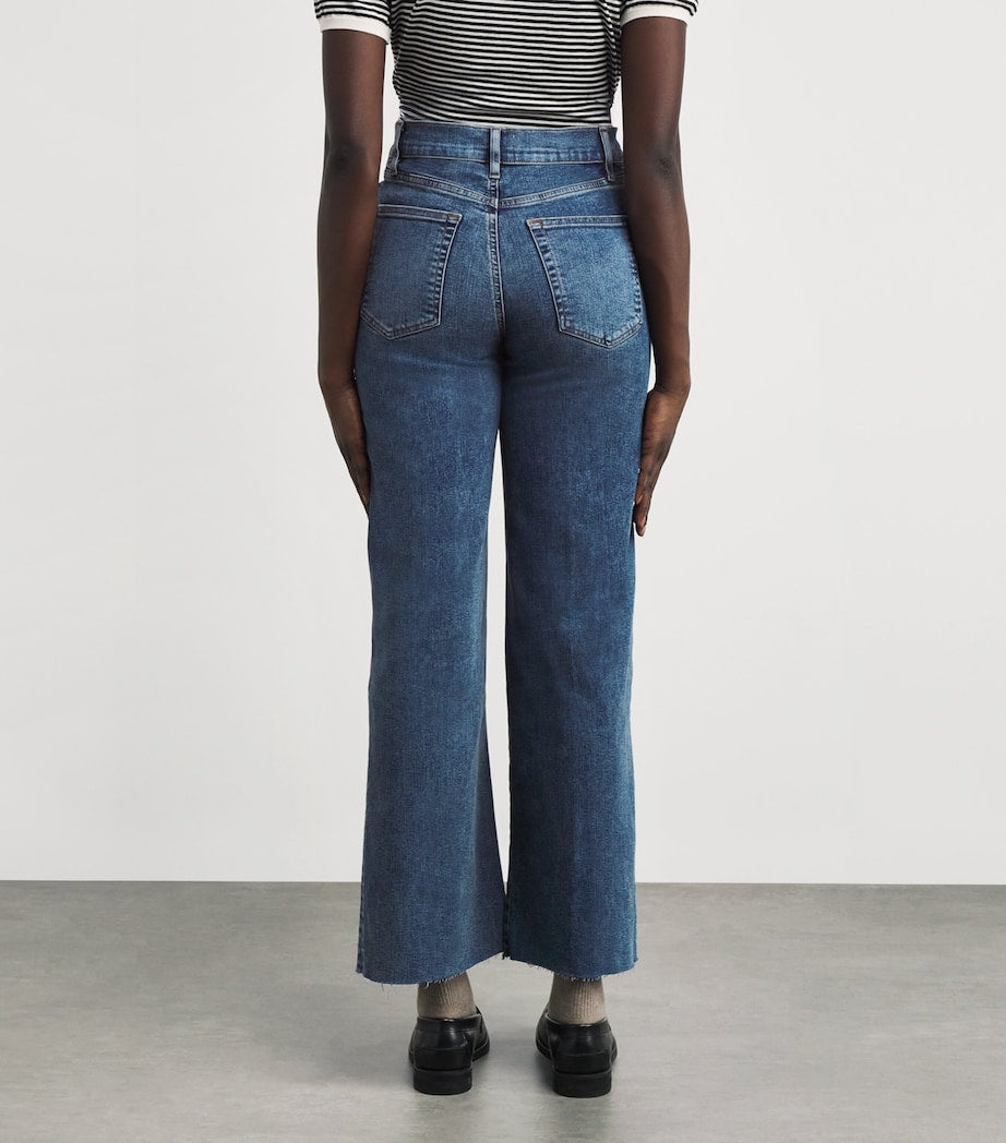 FRAME Blue Le Slim Palazzo Wide-Leg Jeans