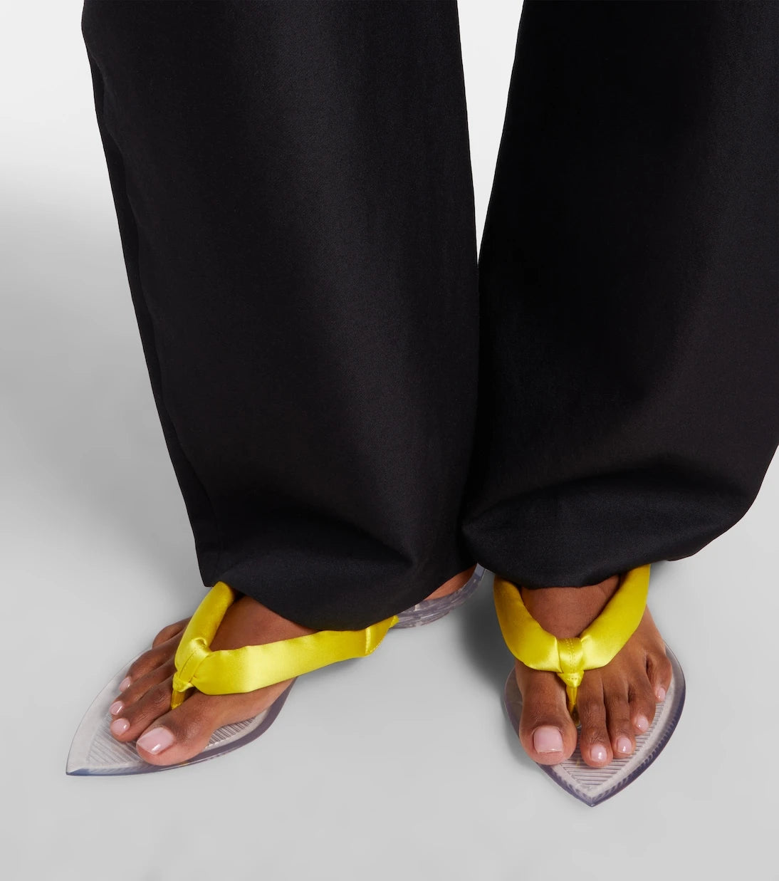 Alaïa - Invisible satin thong sandals