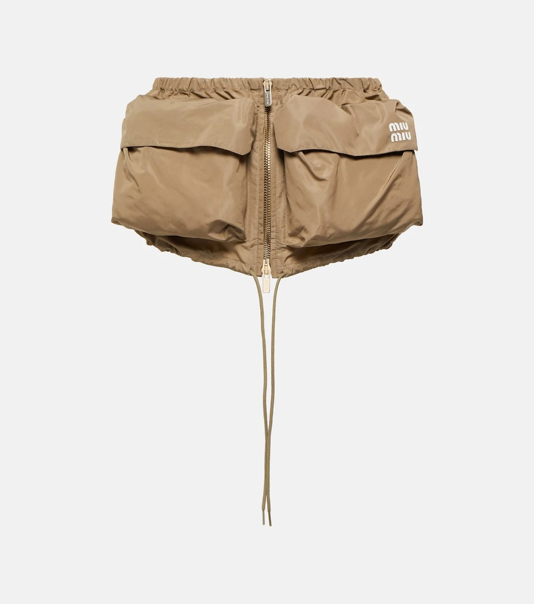 Miu Miu - Drawstring zip miniskirt