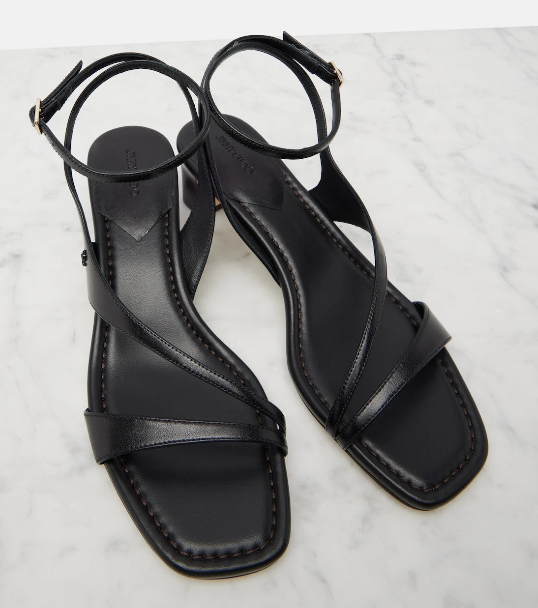 Jimmy Choo - Faye leather slingback sandals