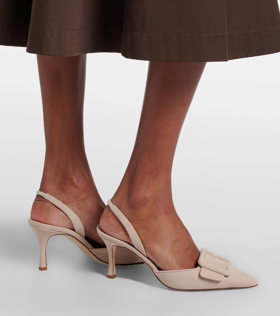 Manolo Blahnik - Maysli suede slingback pumps