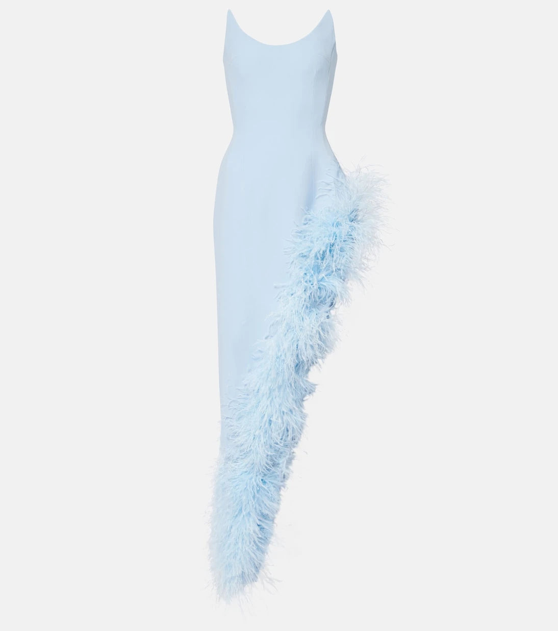 David Koma - Asymmetric feather-trimmed cocktail dress