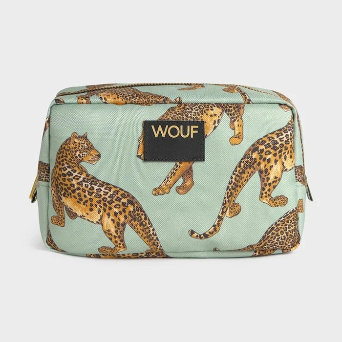 Козметична чанта за път WOUF Emerald Leopard 20 x 9,5 x 13 cm