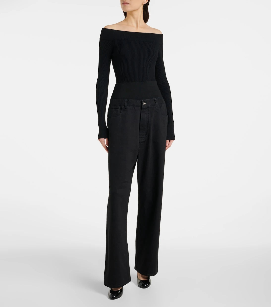 Alaïa - جينز مستقيم بقصة خصر مرتفعة