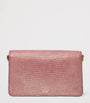 Leather Snakeskin-Embossed Eliza Clutch Bag